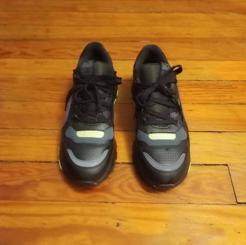Men's Black,Blue and Yellow Puma Athletic Shoes